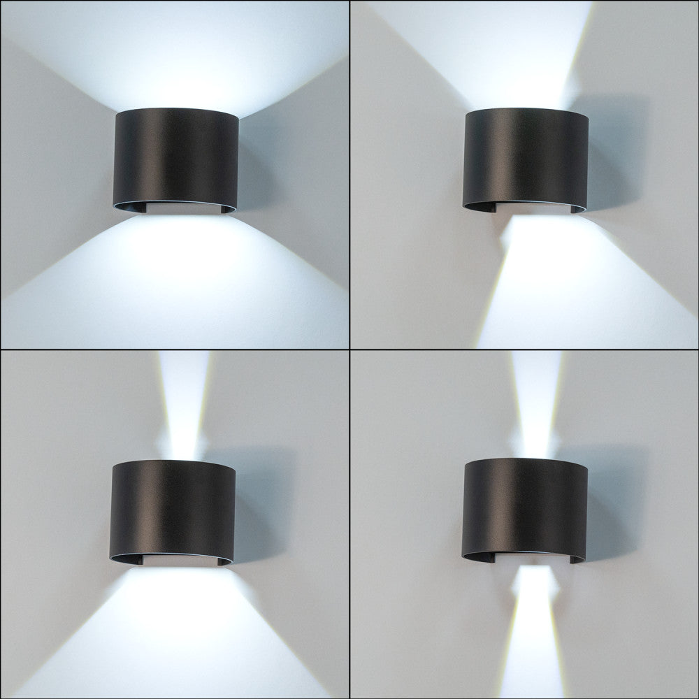 Aplique LED Exterior 2x5W 100Lm/W IP65 Negro 4000K — Vetonek (2)