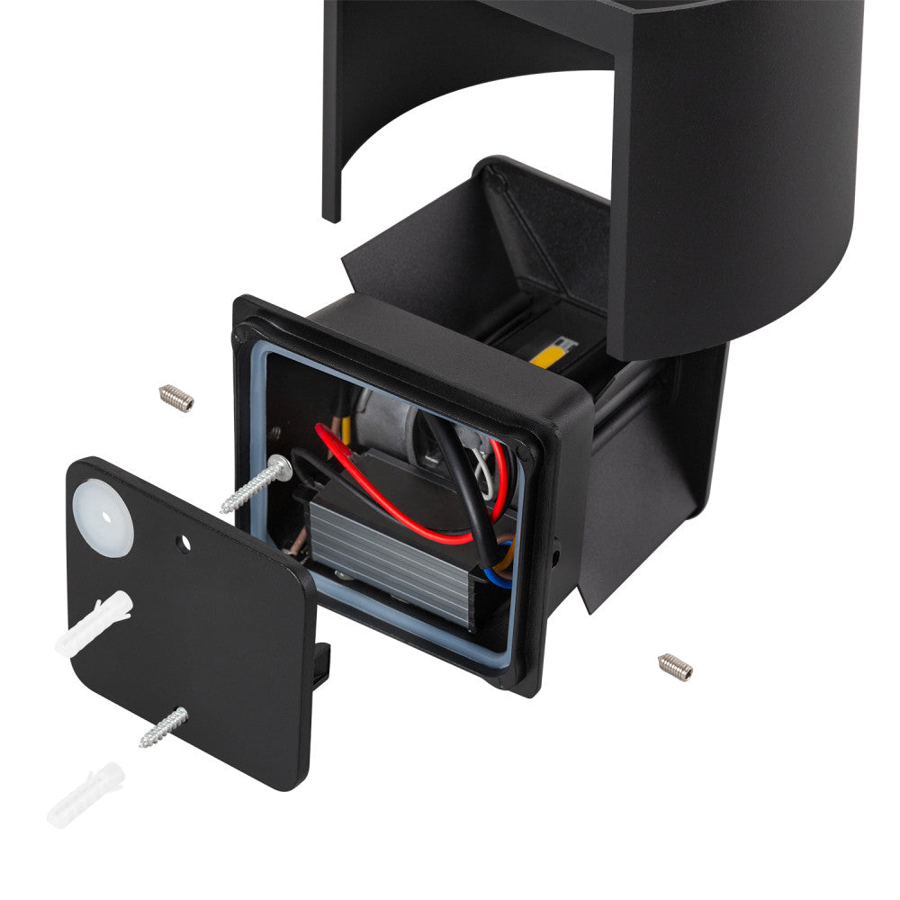 Aplique LED Exterior 2x5W 100Lm/W IP65 Negro 4000K — Vetonek (4)