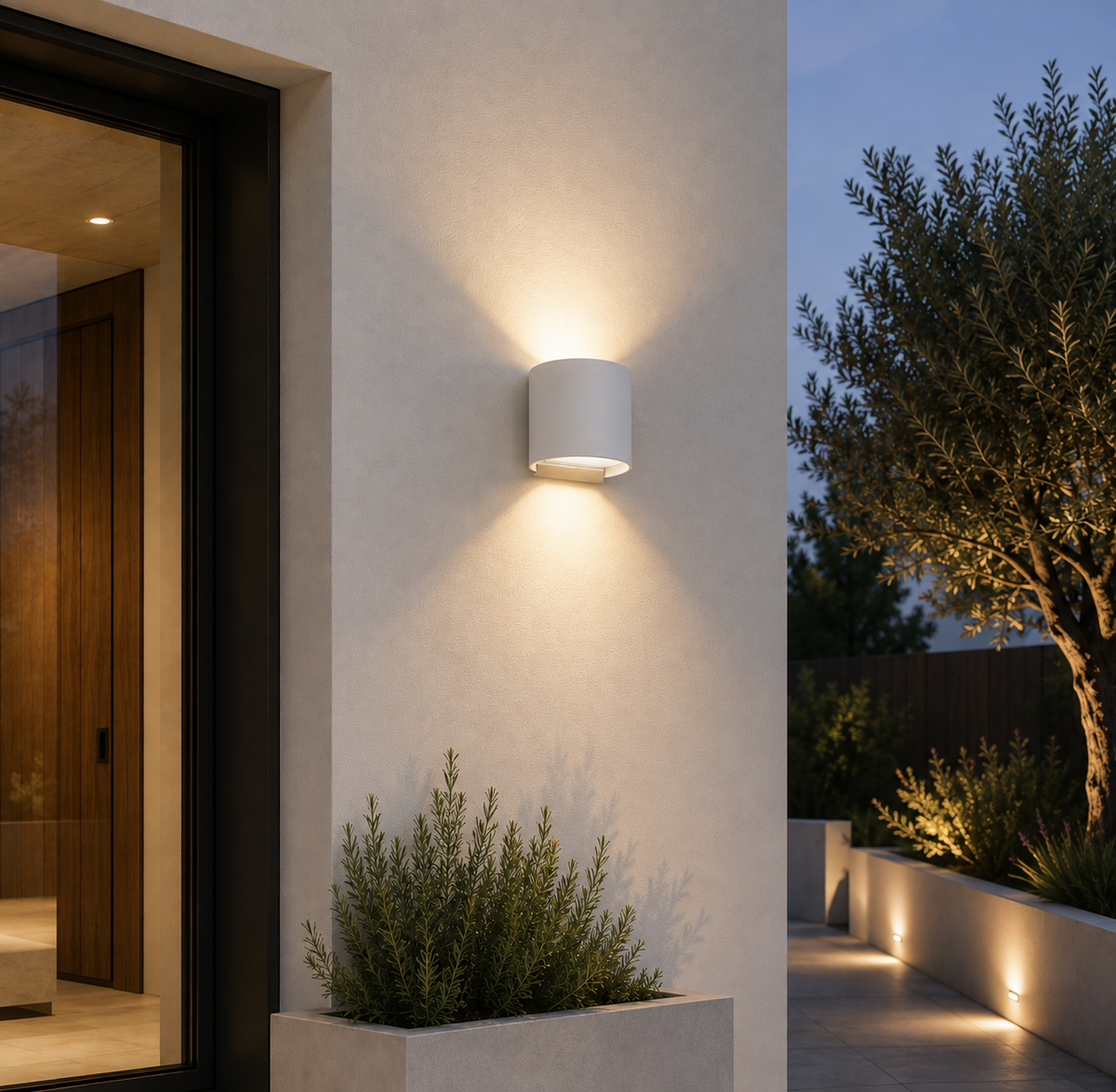 Aplique LED Exterior 2x5W 100Lm/W IP65 Blanco 4000K — Vetonek