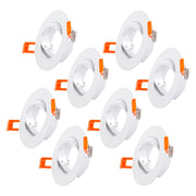 Pack 8 Aro Foco Downlight Basculante Circular Aluminio Blanco 93mm — Vetonek (3)