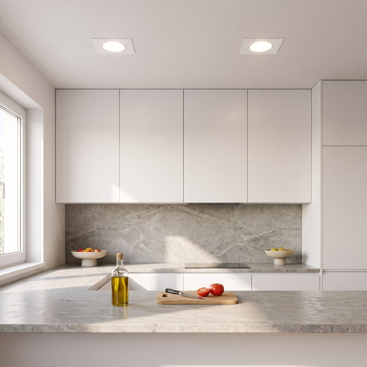 Aro Foco Downlight Basculante Cuadrado Blanco 83/83mm — Vetonek (5)
