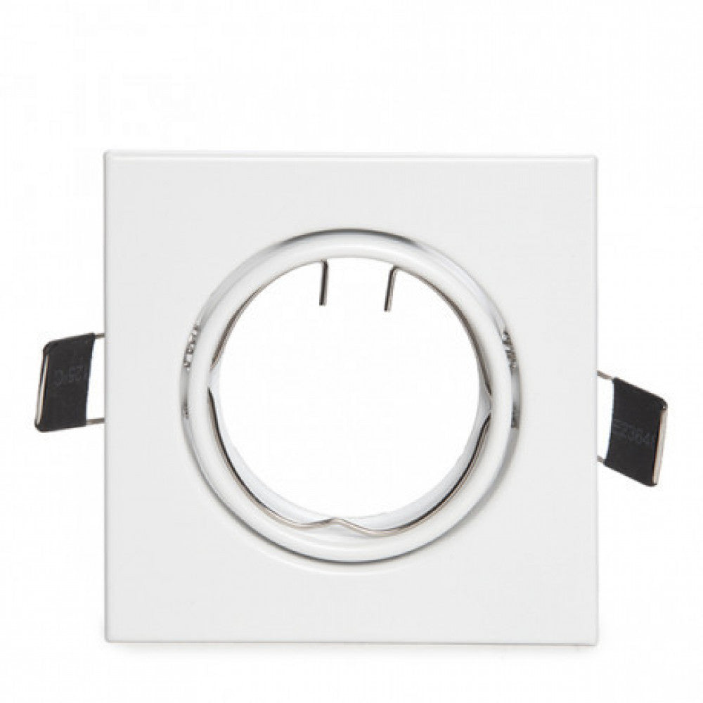 Aro Foco Downlight Basculante Cuadrado Aluminio Blanco 83/83mm Estuche Personalizado — Vetonek (2)