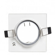 Aro Foco Downlight Basculante Cuadrado Aluminio Blanco 83/83mm Estuche Personalizado — Vetonek (3)