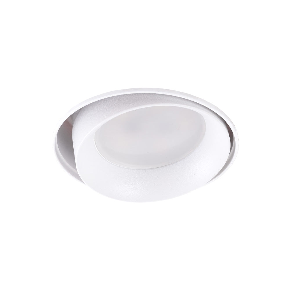 Aro Foco Downlight Circular Aluminio Blanco Basculante Integración Yeso Ø75mm — Vetonek (2)