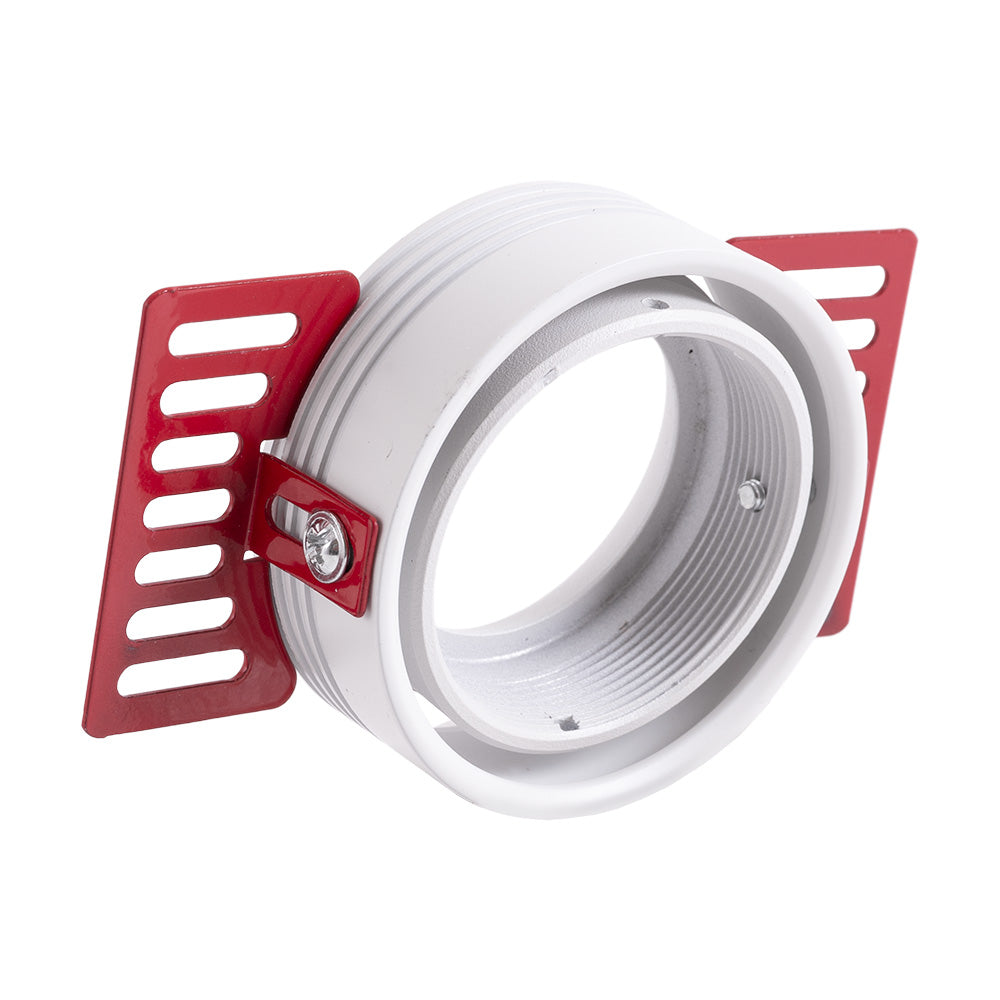 Aro Foco Downlight Circular Aluminio Blanco Basculante Integración Yeso Ø75mm — Vetonek (3)