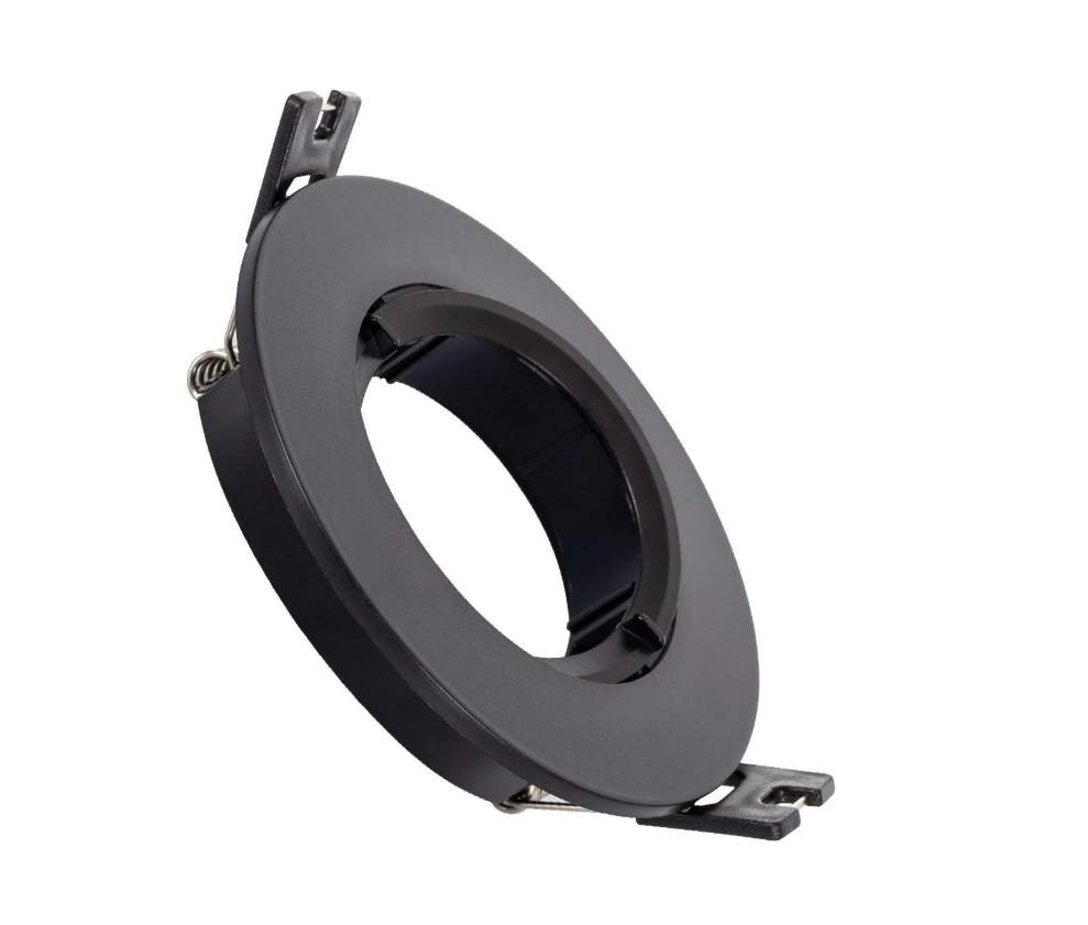 Aro Foco Downlight 1xGU10 Policarbonato Circular Negro — Vetonek