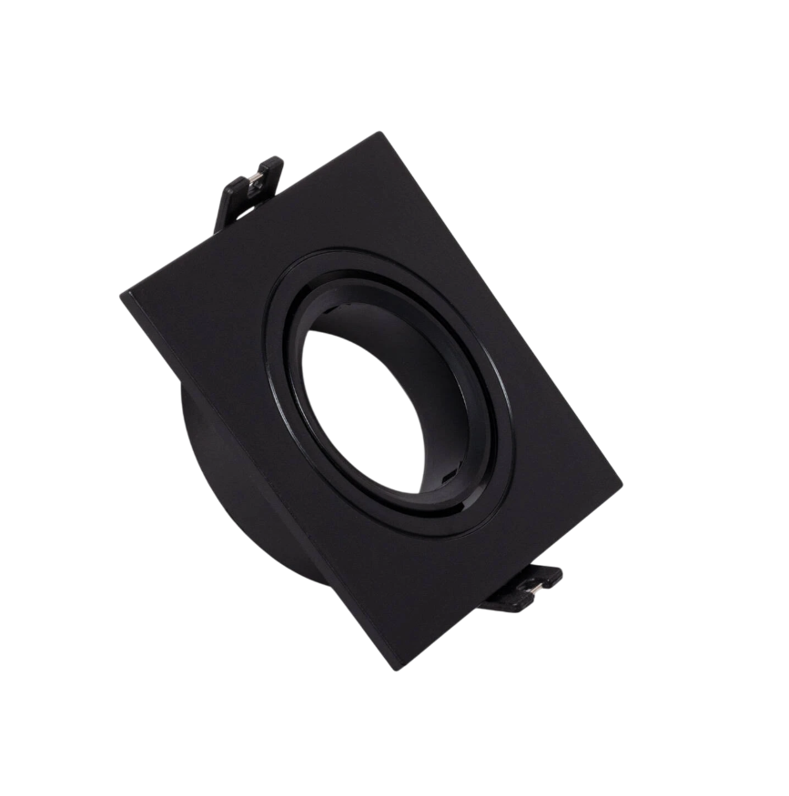 Aro Foco Downlight Policarbonato Rectangular Negro — Vetonek (2)