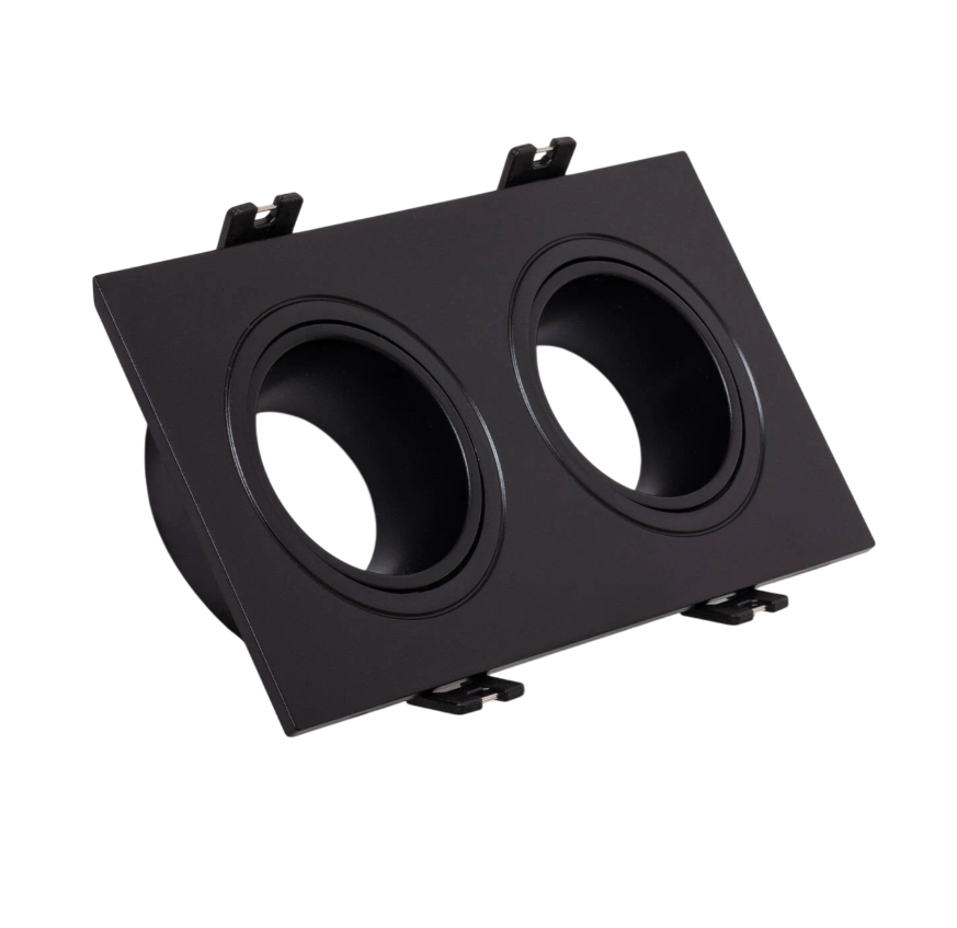 Aro Foco Downlight Policarbonato Rectangular Negro — Vetonek