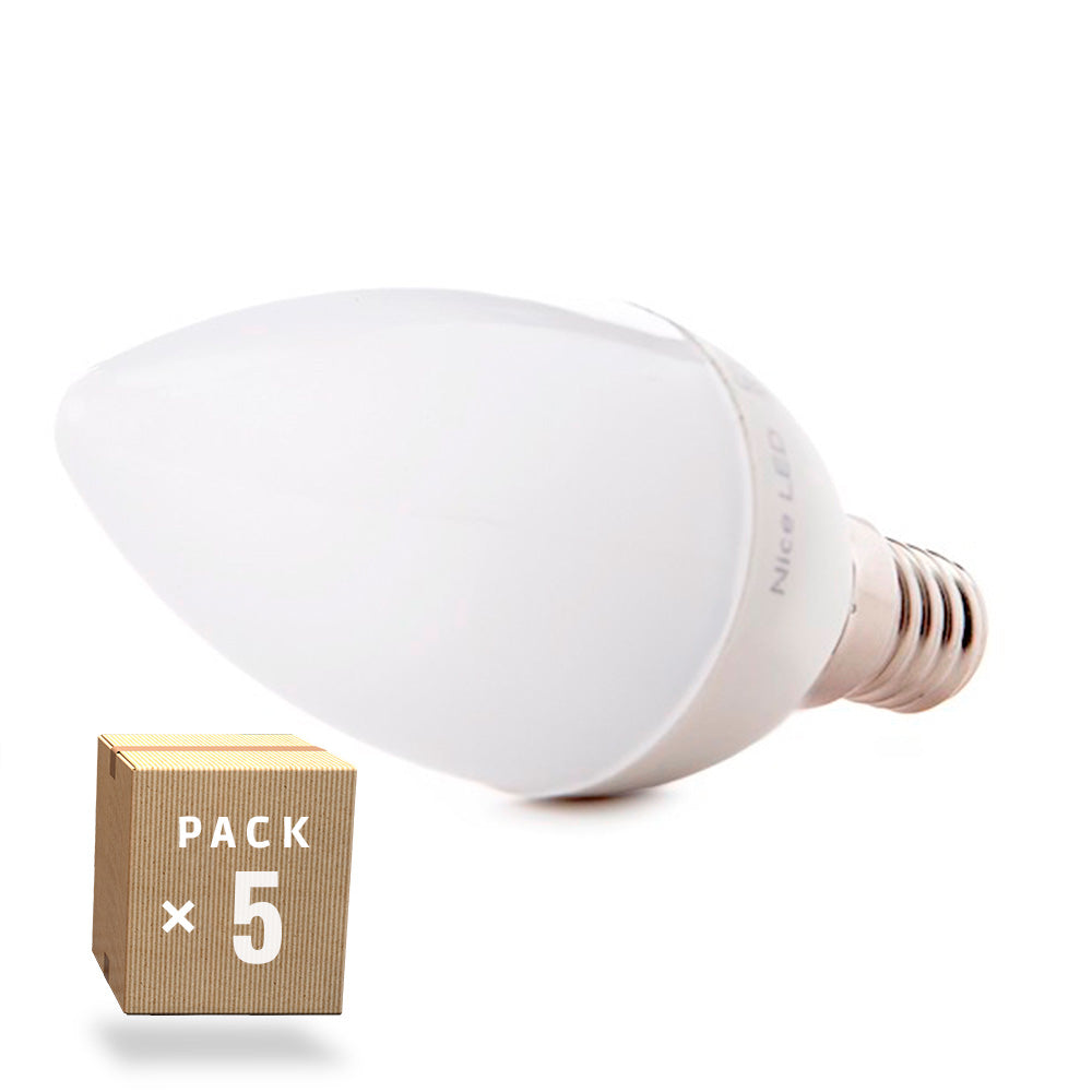 Pack 5 Bombillas LED E14 5W 500Lm 6000ºK — Vetonek