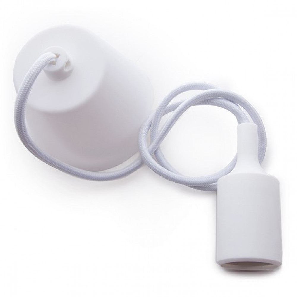 Portalámparas E27 Cable - Rosetón Blanco — Vetonek