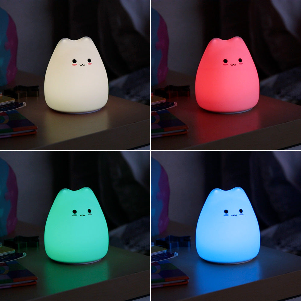 Lampara nocturna de mesa LED Infantil quitamiedos y recargable "Cat" — Vetonek (3)