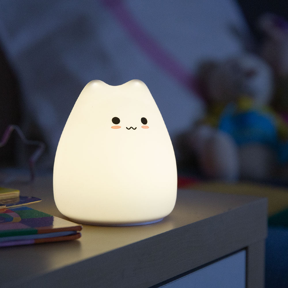 Lampara nocturna de mesa LED Infantil quitamiedos y recargable "Cat" — Vetonek (4)