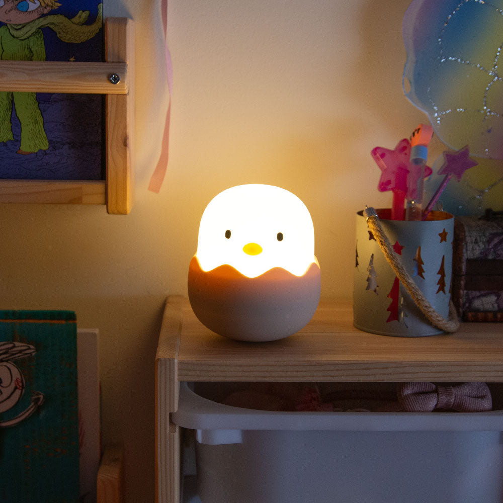 Lampara nocturna de mesa LED Infantil quitamiedos y recargable "Chicken" — Vetonek