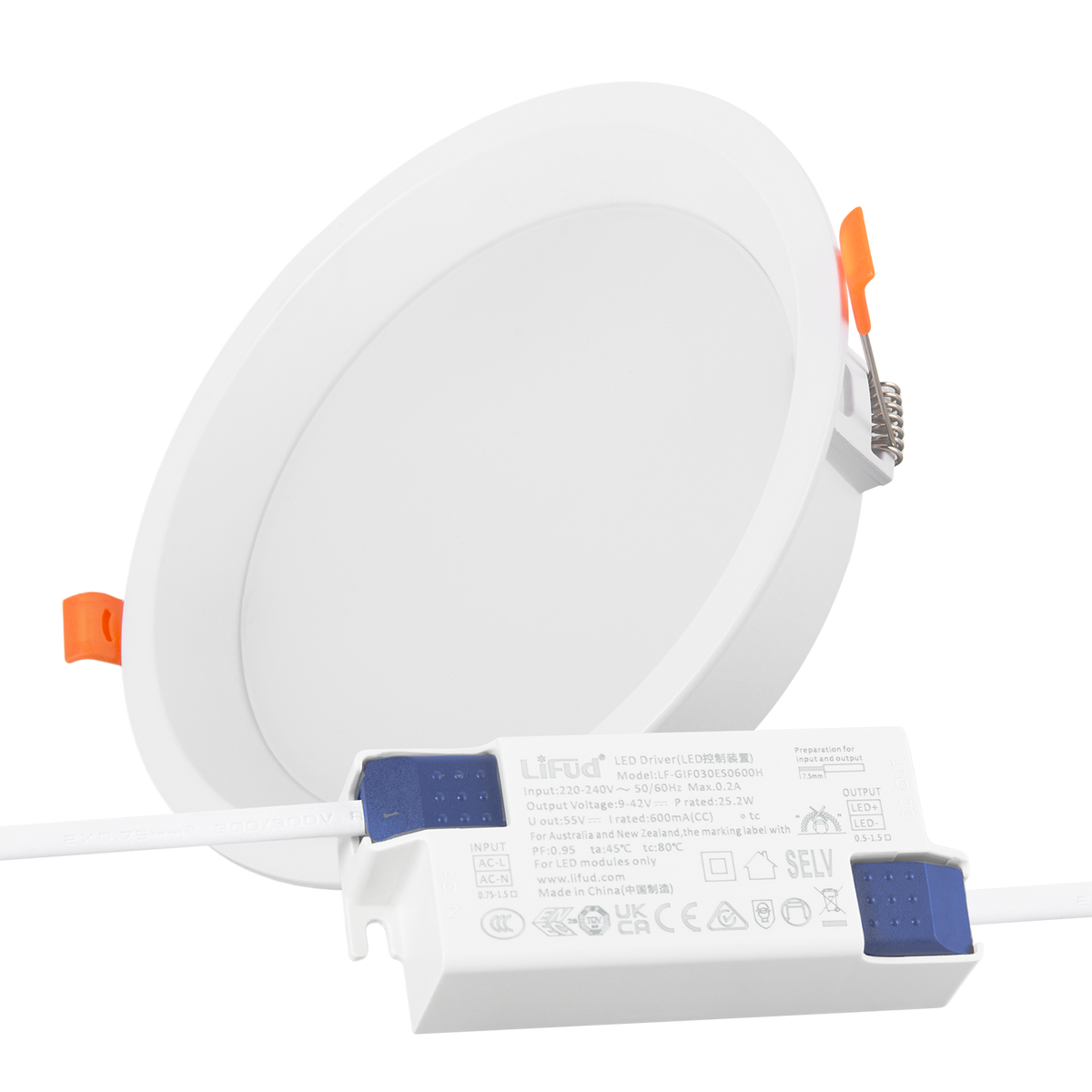 Downlight LED 24W 140Lm/W Driver LIFUD Flicker Free 6000ºK — Vetonek