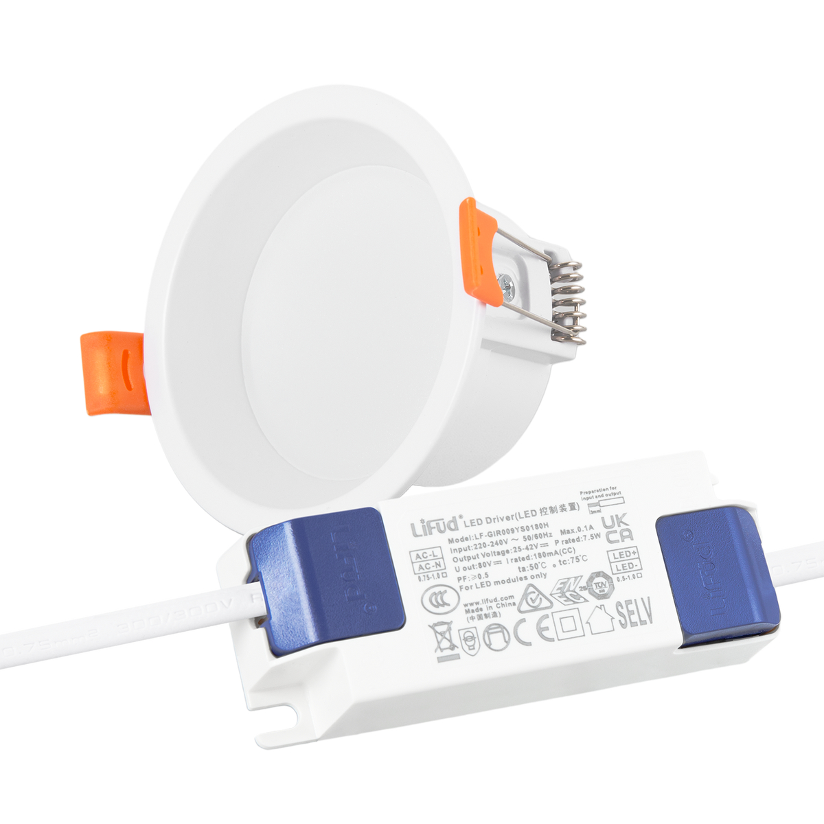 Downlight LED 7W 140Lm/W Driver LIFUD Flicker Free 6000ºK — Vetonek