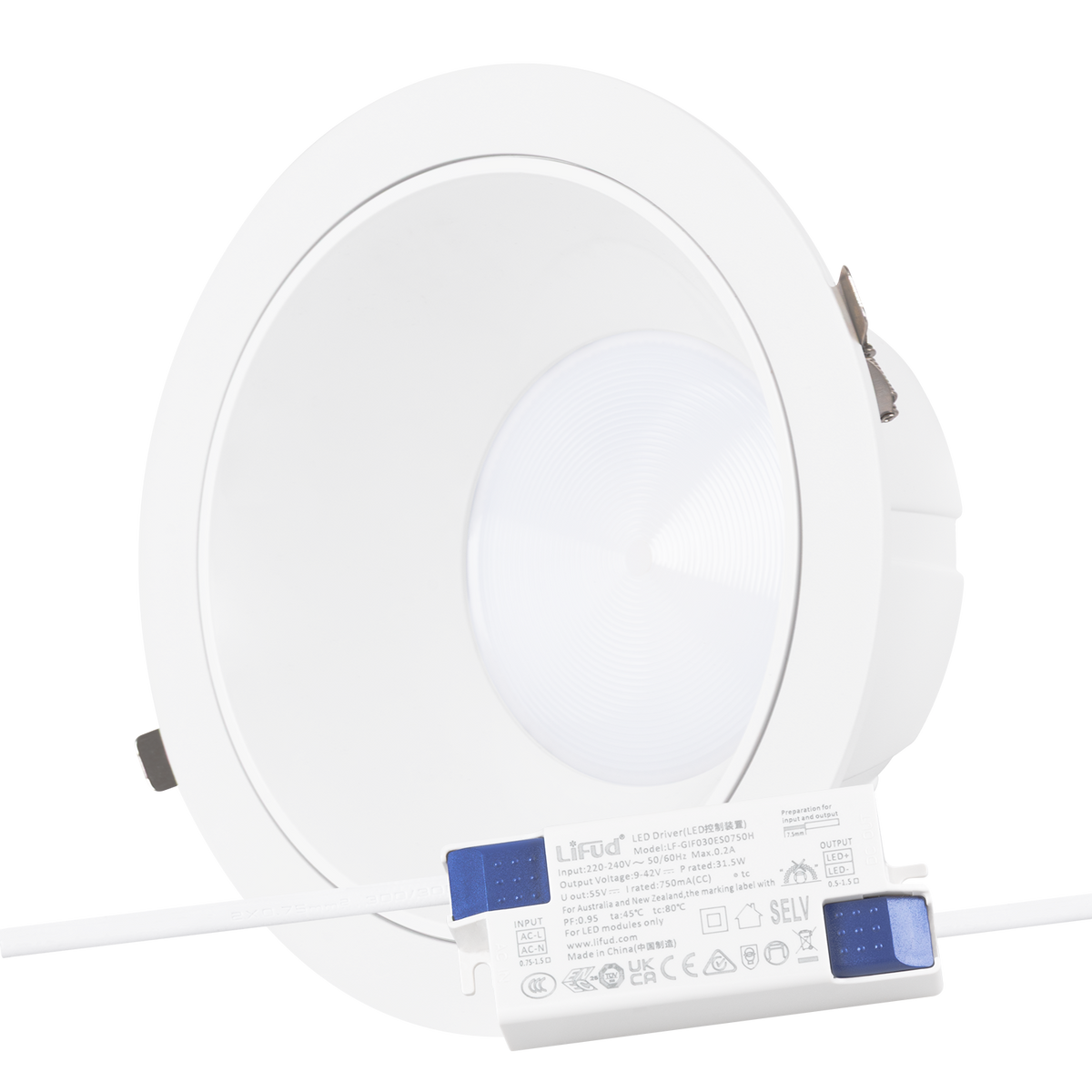 Foco Downlight Circular LED 30W 4200Lm 6000ºK Anti-Deslumbrante UGR19 — Vetonek