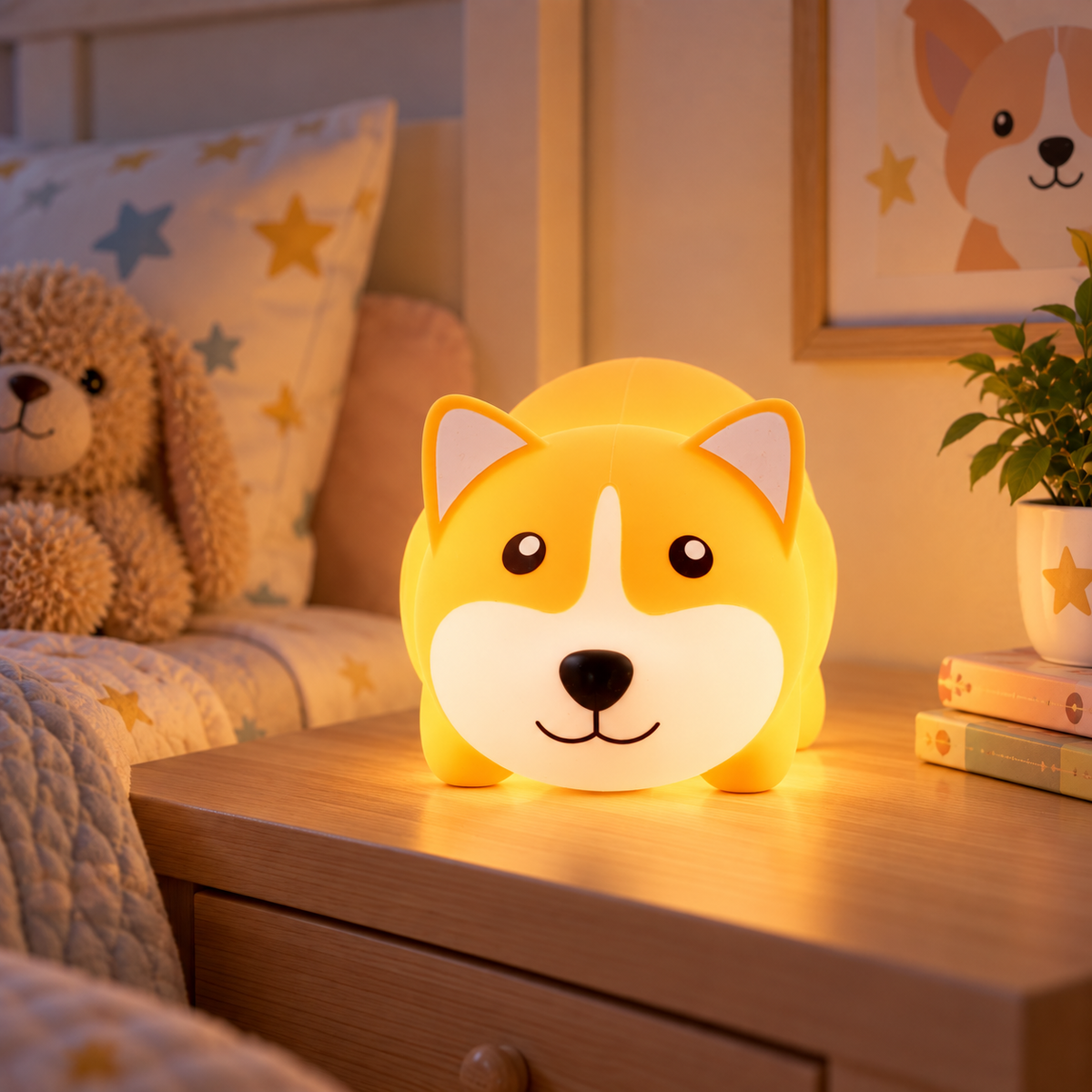 Lampara Nocturna de Mesa Led Infantil Quitamiedos y Recargable "Fox" — Vetonek