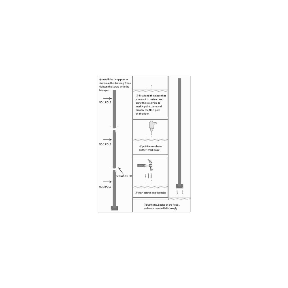 Columna Farola Desmontable Negro — Vetonek (3)