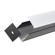 Perfil Para Tiras LED 2 metros -Negro-Difusor Opal — Vetonek (2)