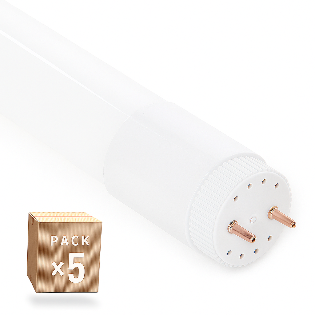 Pack Tubo LED T8 18W 2.880Lm 6000ºK Vidrio 120cm Conexión 2 Extremos — Vetonek