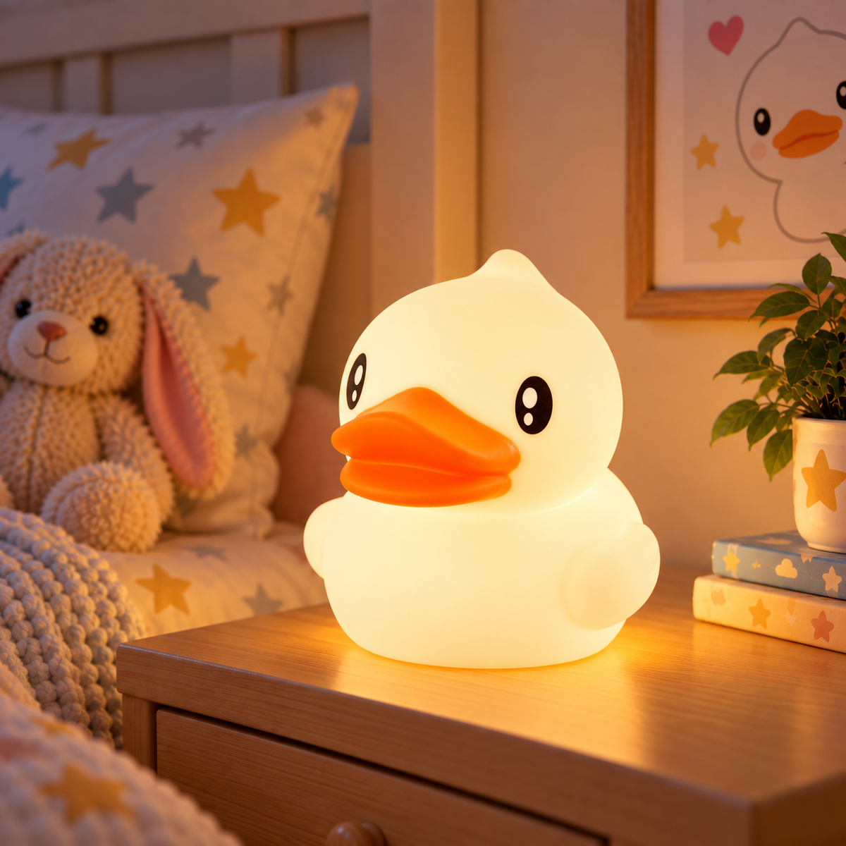 Lampara Nocturna de Pared Led Infantil Quitamiedos y Recargable "Wallduck" — Vetonek