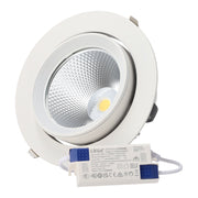 Foco Downlight LED 40W CCT (Tonalidad Luz Regulable) Circular Orientable Driver LIFUD Microprismático — Vetonek