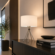 Base Lámpara Mesa Hierro Lima 35cm Niquelado — Vetonek