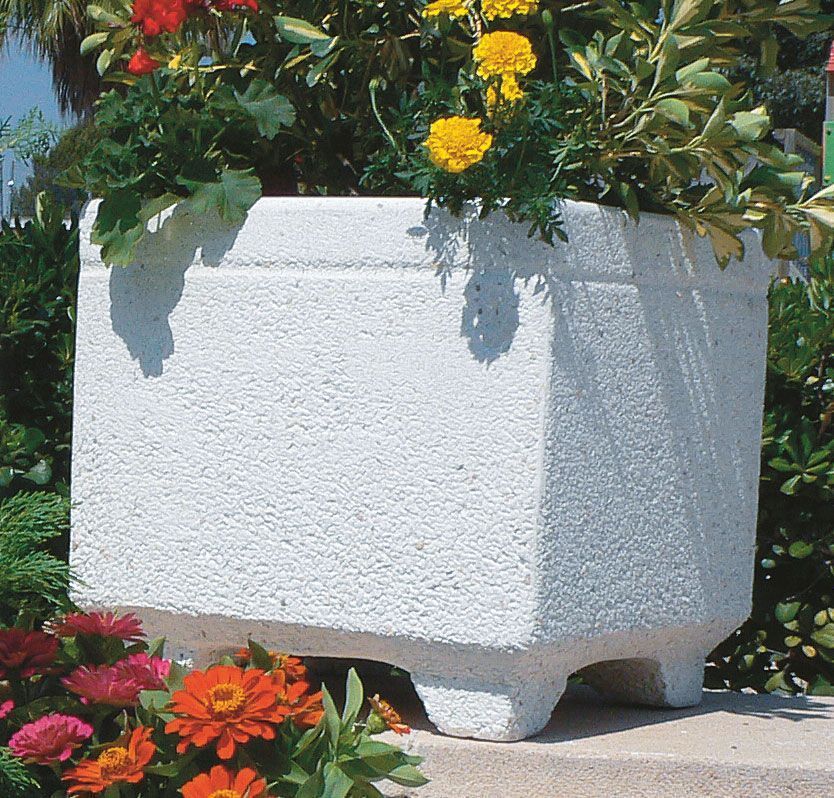 Jardinera Castañares de hormigón blanco