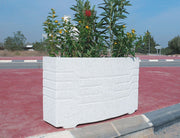 Jardinera Villalba antivandálica de hormigón blanco
