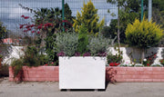 Jardinera Rabanera alta de hormigón blanco