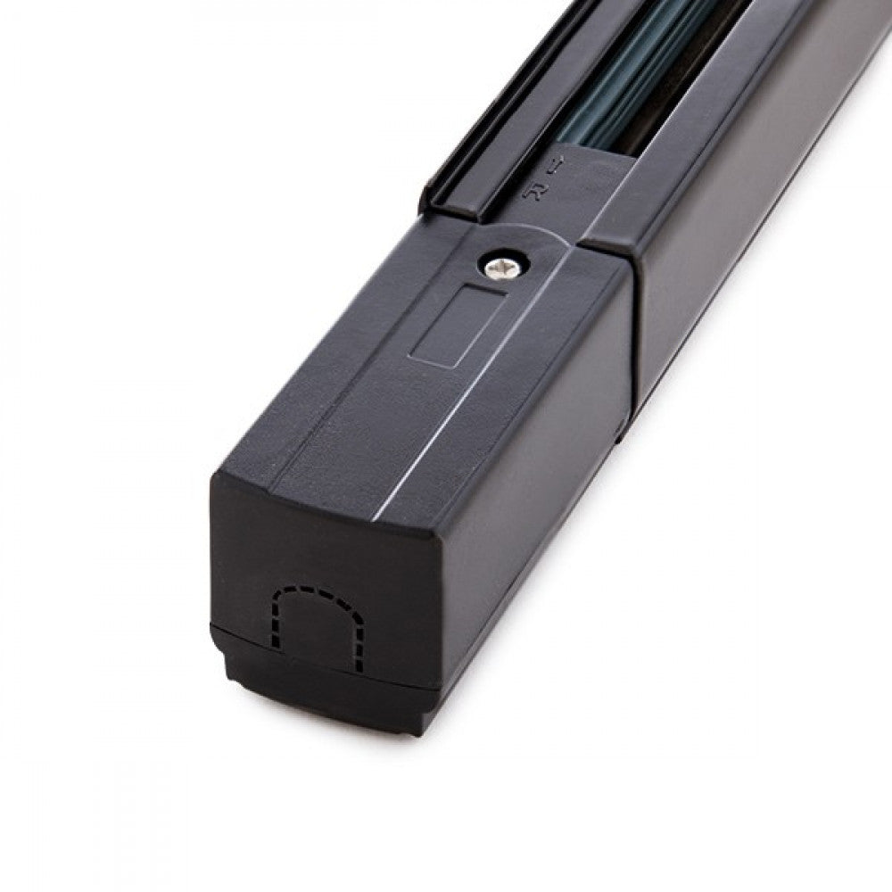Carril Trifásico Focos LED 1M Negro — Vetonek