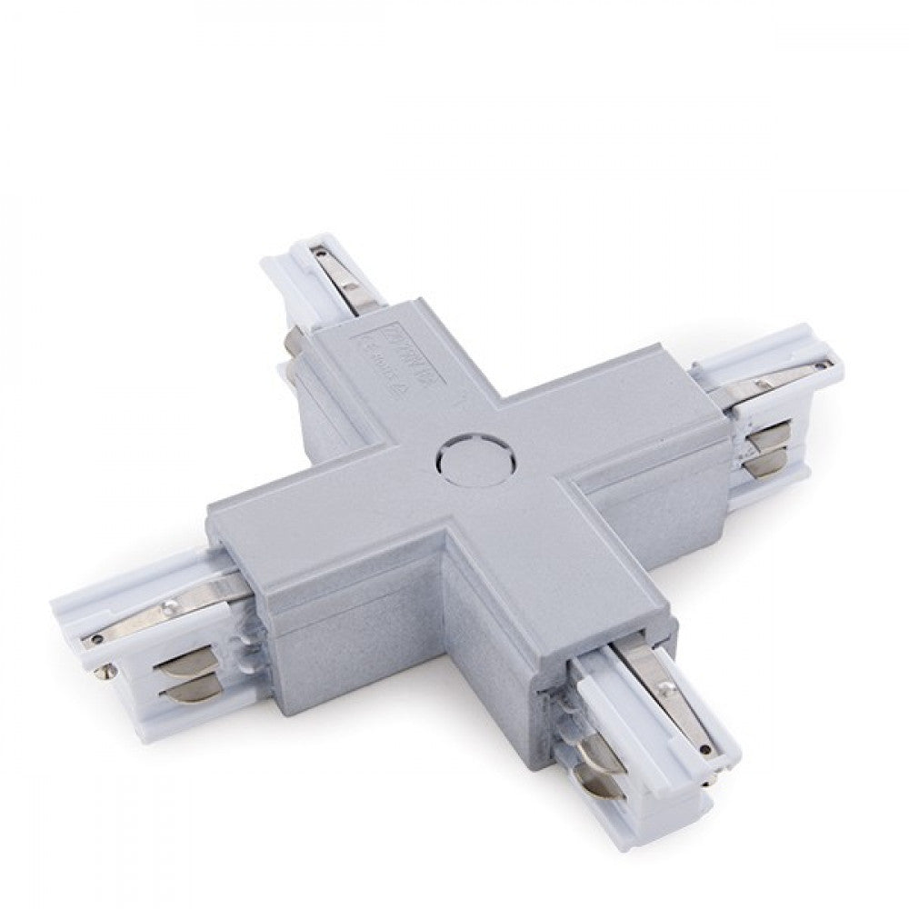 Conector + Carril Trifásico Plata — Vetonek