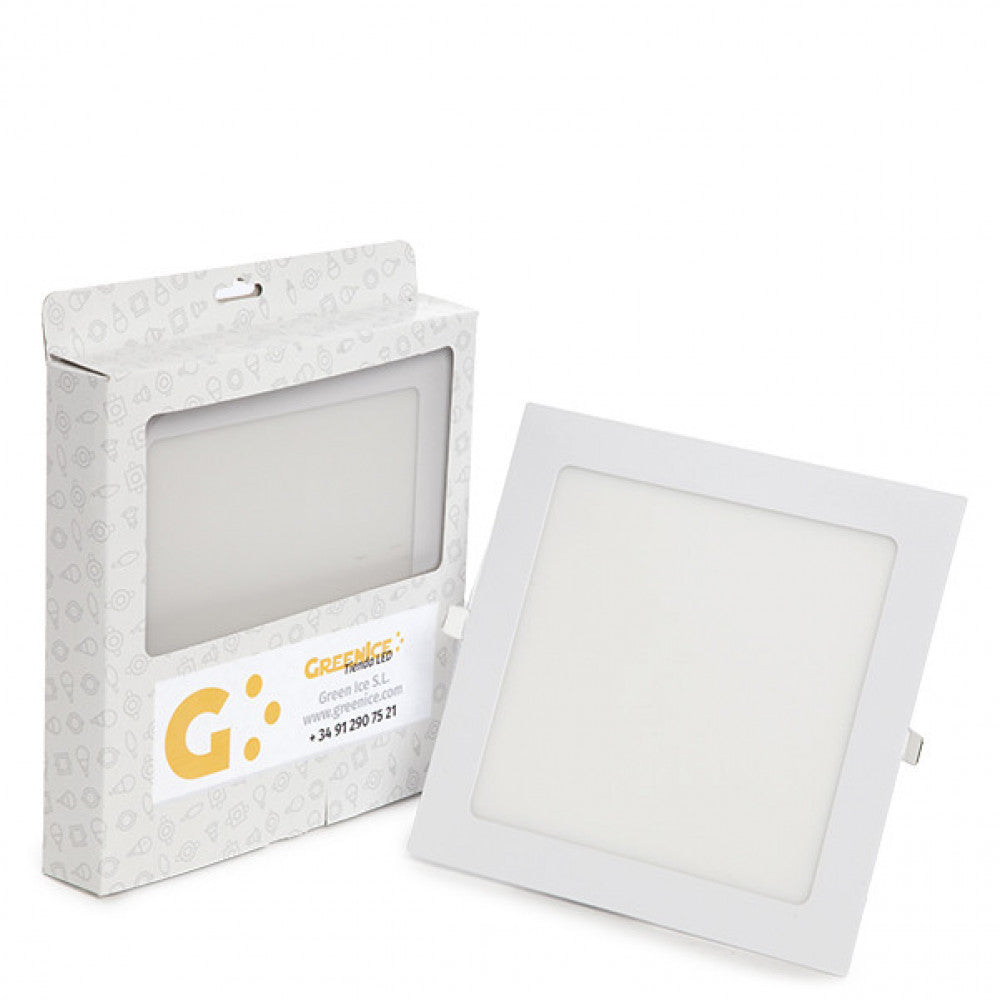Placa LED 18W 1350Lm 6000ºK Cuadrada Estuche Personalizado — Vetonek