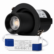 Downlight Orientable LED 10W CRI>90 90LM/W 2700ºK Driver Lifud Blanco Cálido Negro — Vetonek