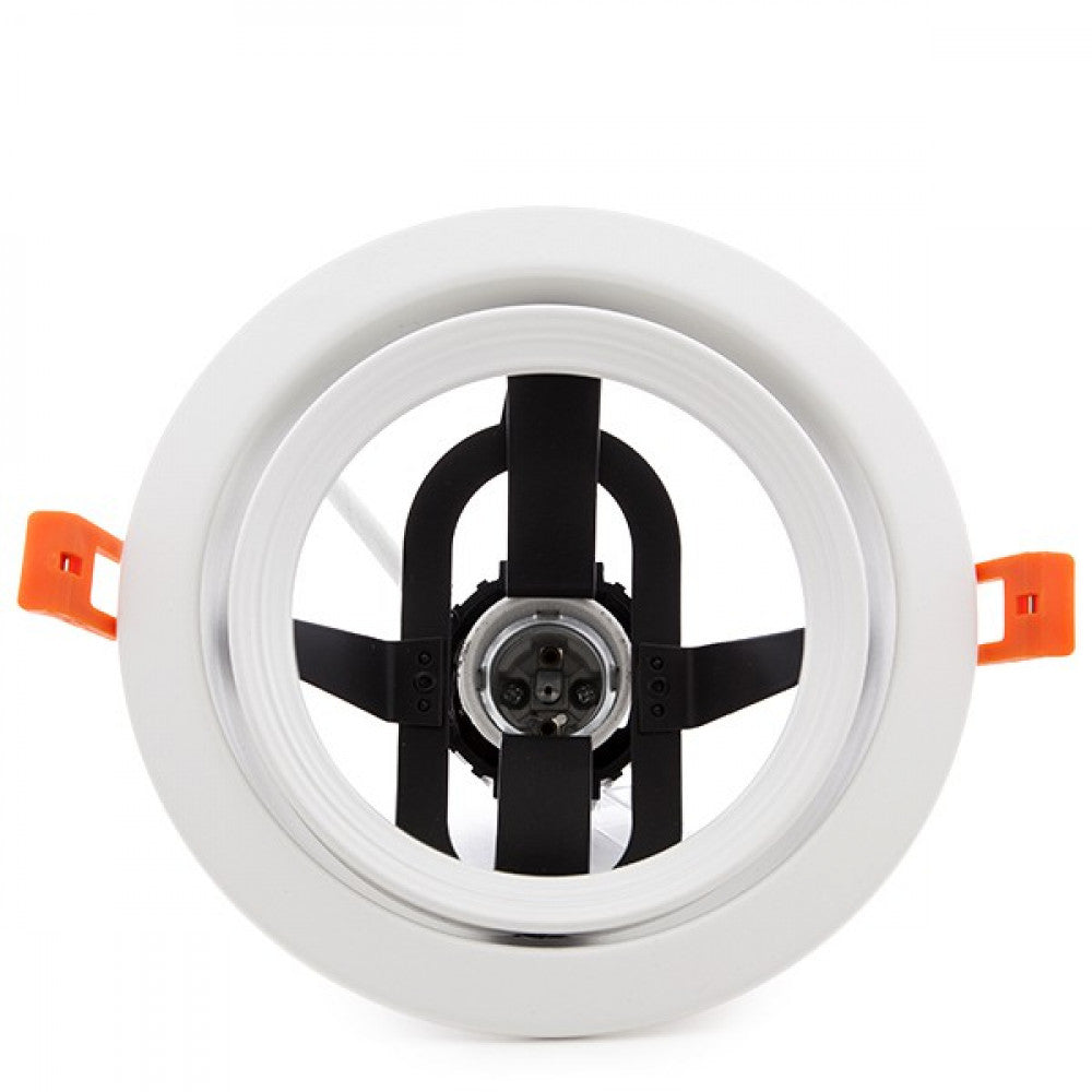 Aro Foco Downlight Par 30 E27 (Sin Lámpara) Blanco — Vetonek (3)