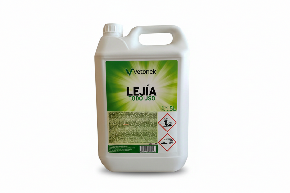 Lejía para todo tipo de Uso - Caja 3 Garrafas 5L - Vetonek