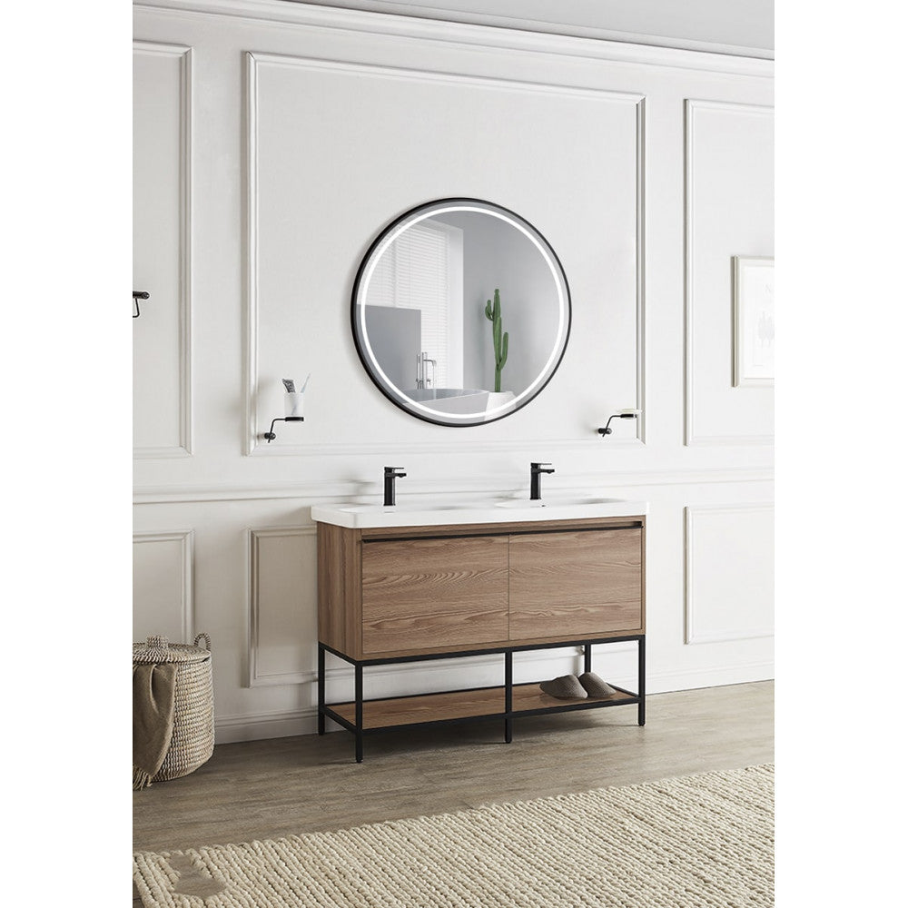 Espejo Iluminado Baño "Alemania" Ø90cm Blanco Frío/Natural/Cálido Sensor Antivaho/On-Off Dimable Marco — Vetonek