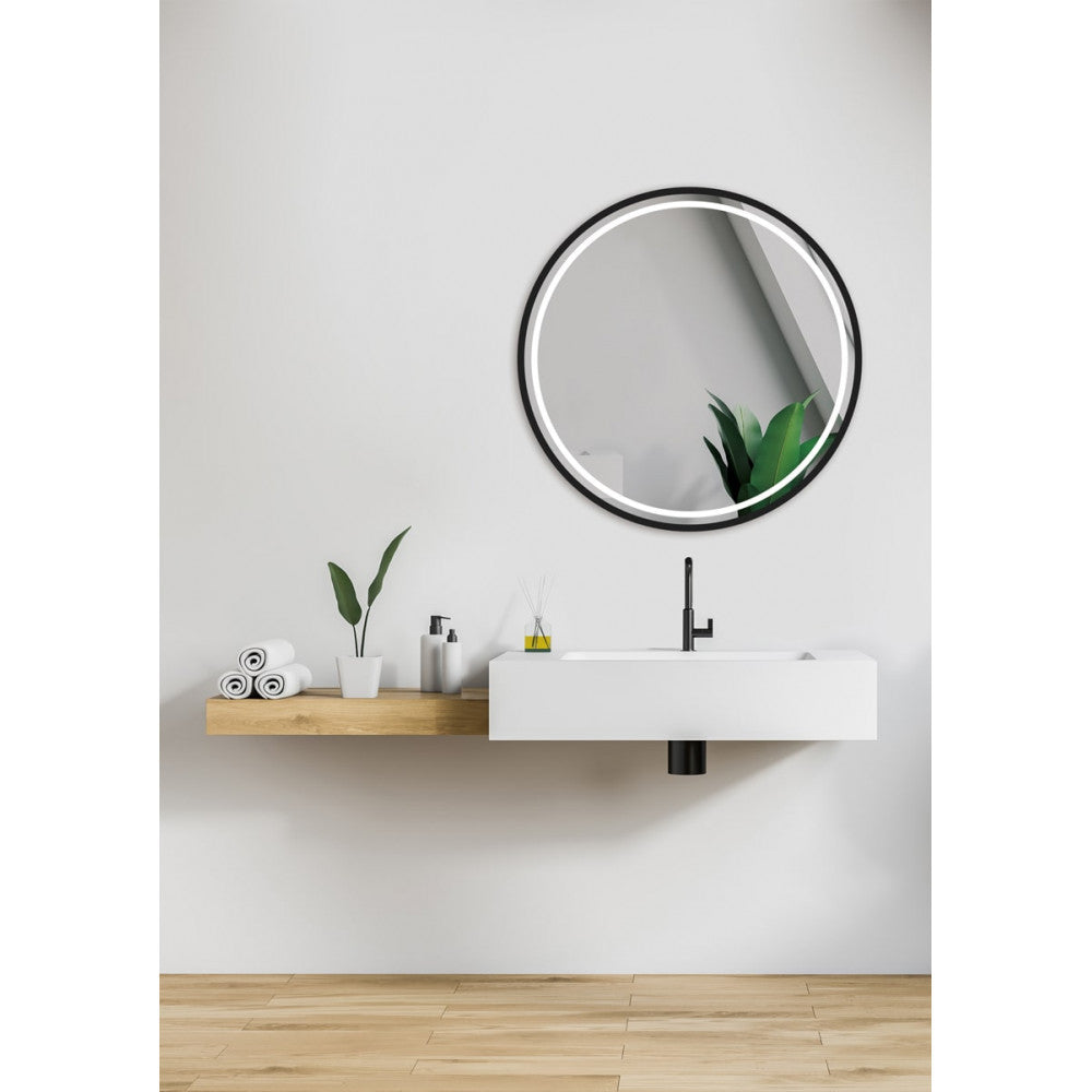 Espejo Iluminado Baño "Alemania" Ø90cm Blanco Frío/Natural/Cálido Sensor Antivaho/On-Off Dimable Marco — Vetonek (4)