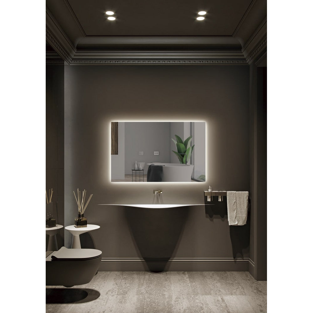 Espejo Iluminado Baño "Italia" 100cm Blanco Frío Sensor Antivaho/On-Off — Vetonek