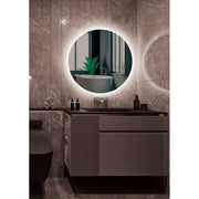 Espejo Iluminado Baño "Lisboa" Ø80cm Blanco Frío Sensor Antivaho/On-Off — Vetonek