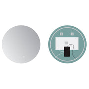 Espejo Iluminado Baño "Lisboa" Ø80cm Blanco Frío Sensor Antivaho/On-Off — Vetonek (2)