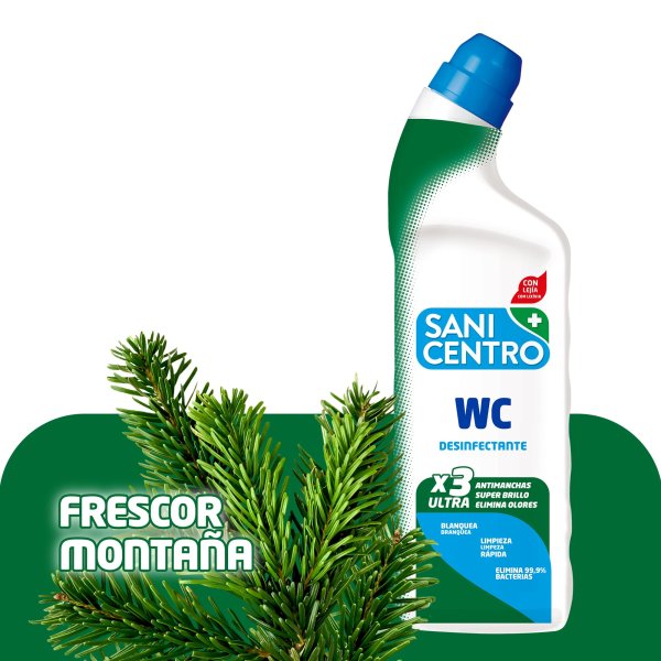 Gel WC anticalcaire Sanicentro avec eau de Javel 4 en 1 - Boîte de 12 unités Vetonek