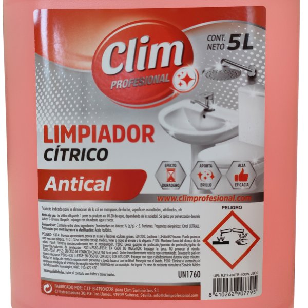 Limpiador Cítrico Antical - Caja 2 Garrafas de 5L Vetonek