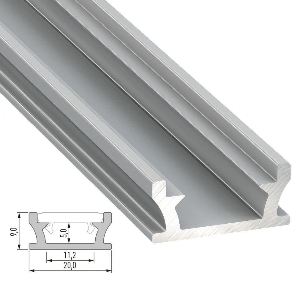 Perfíl Aluminio Pisable Empotrado IP65 Tipo TERRA 2,02M - Anodizado Plata — Vetonek (2)