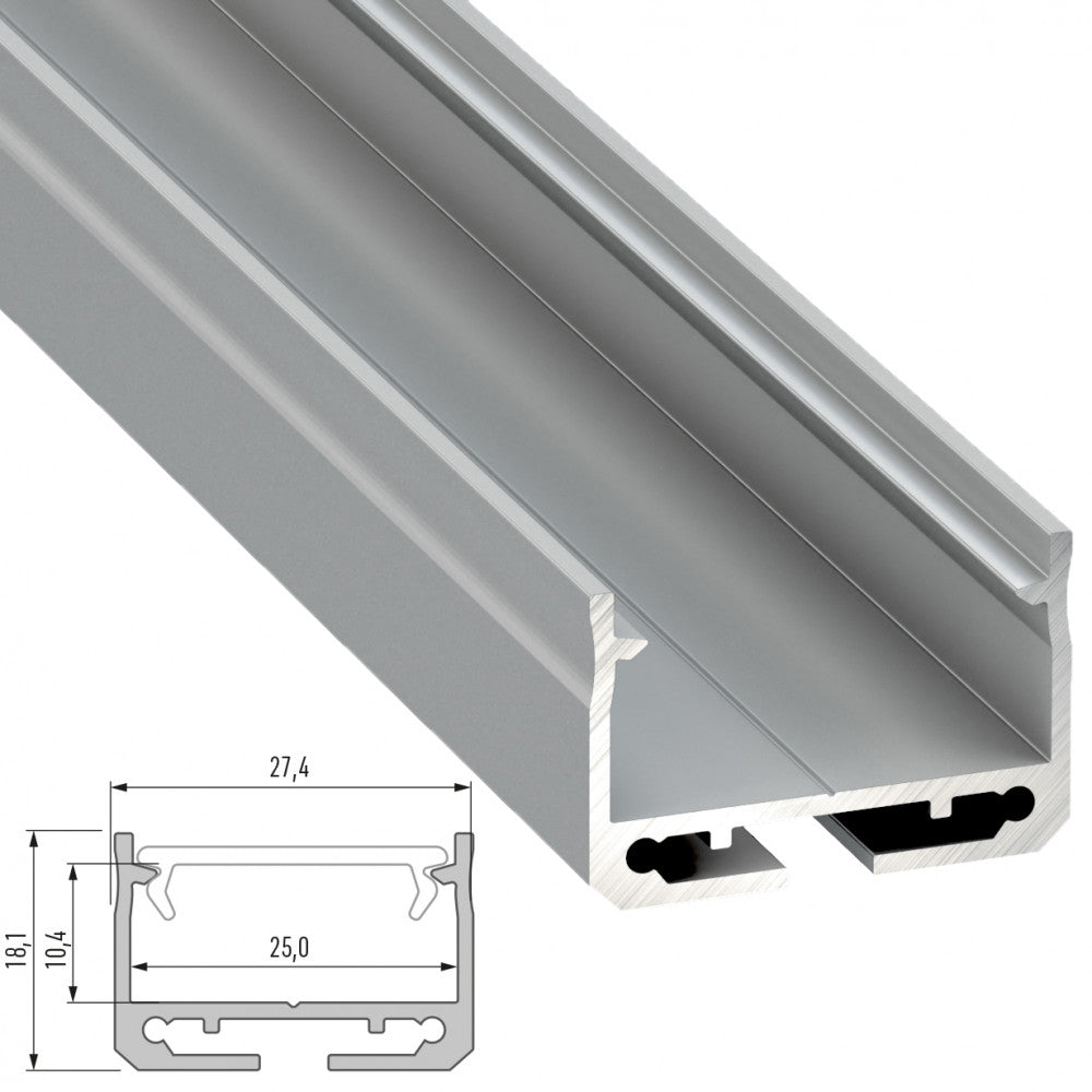 Perfíl Aluminio Tipo SILEDA 2,02M — Vetonek (2)
