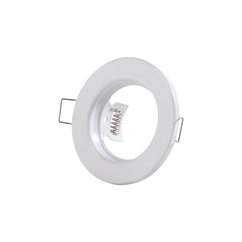 Aro Foco Downlight Circular "Sara" Acero 81mm - Blanco — Vetonek