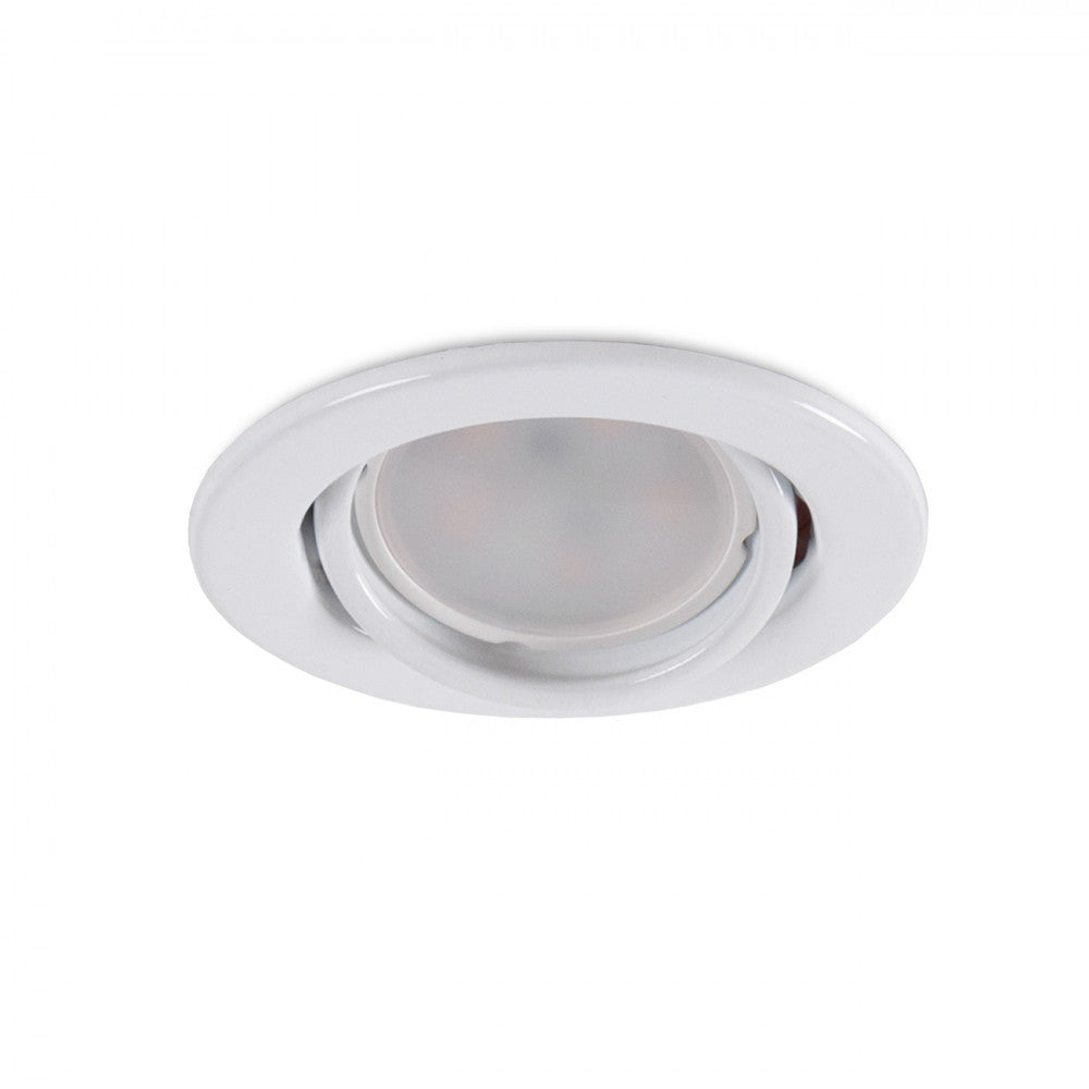 Aro Foco Downlight Circular Basculante "Vepa" Acero 90mm - Blanco — Vetonek (2)