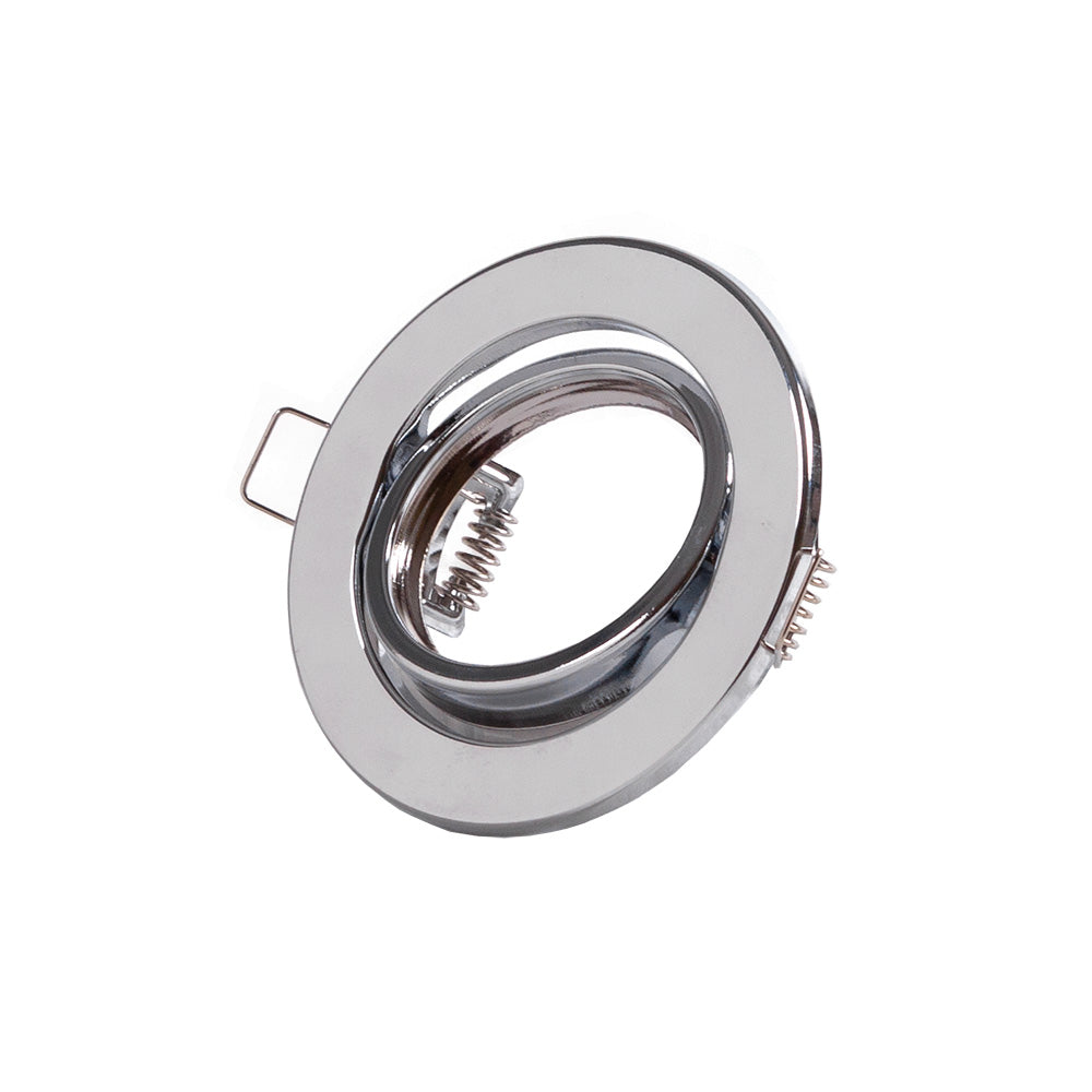 Aro Foco Downlight Circular Basculante "Vepa" Acero 90mm - Cromado — Vetonek
