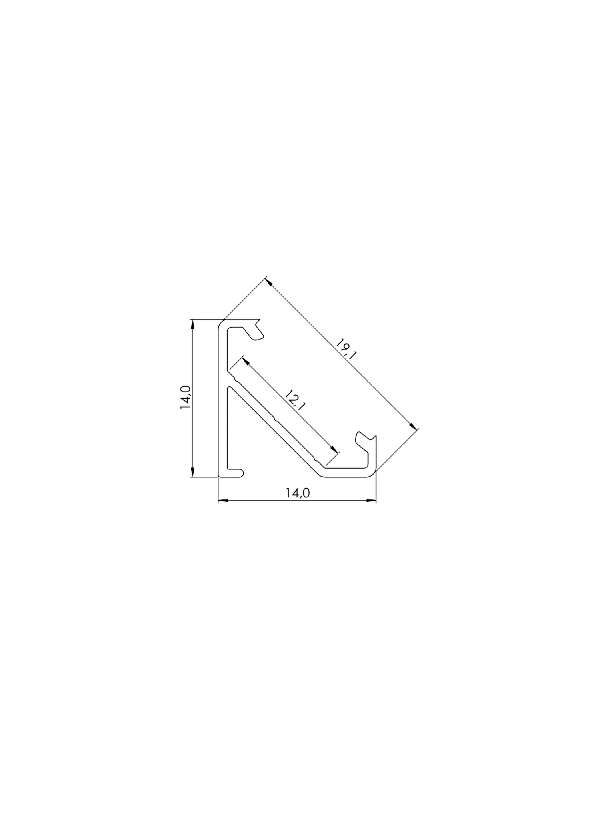 Perfíl Aluminio KIMERA-BARDE Anodizado Negro con Difusor Opal y Tapones 2,02M — Vetonek (3)