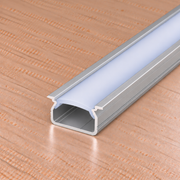 Perfíl Aluminio KIMERA-SELDE Anodizado Plata con Difusor Opal y Tapones 2,02M — Vetonek